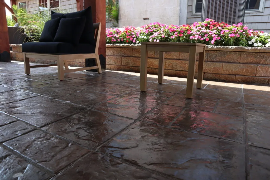 Concrete backyard